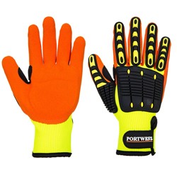 A product photo of Portwest Impact Protection Gloves in Orange